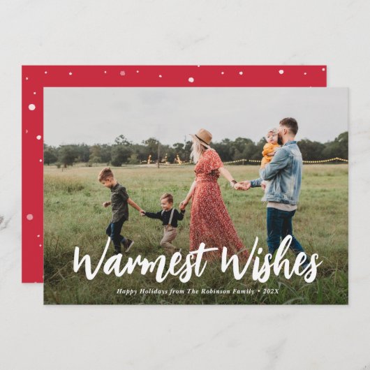 warmste wensen kerst kerstkaart (Voorkant / Achterkant)