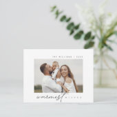 Warmste Wensen, Kerstgroet, Familiefoto Briefkaart (Staand voorkant)