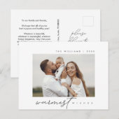 Warmste Wensen, Kerstgroet, Familiefoto Briefkaart (Voorkant / Achterkant)