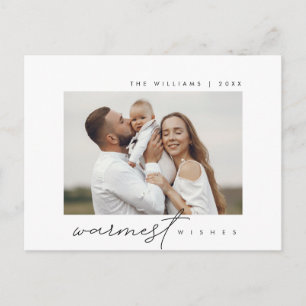 Warmste Wensen, Kerstgroet, Familiefoto Briefkaart