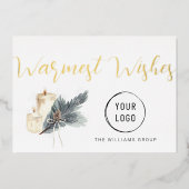 Warmste wensen kerstkaarsen folie feestdagenkaart (Voorkant)