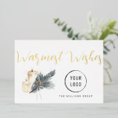 Warmste wensen kerstkaarsen folie feestdagenkaart (Staand Voorkant)