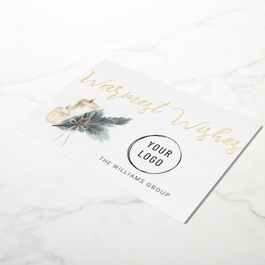 Warmste wensen kerstkaarsen folie feestdagenkaart (Gedraaid)