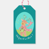 Warmste wensen - Kerstrendier cadeau labels Cadeaulabel (Voorkant)