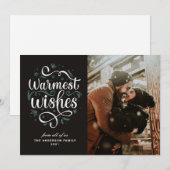 Warmste wensen. Kerstschrift met foto Feestdagenkaart (Voorkant / Achterkant)