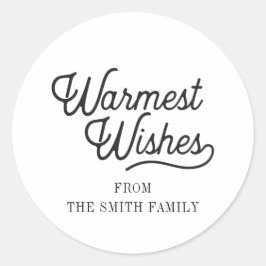 Warmste Wensen Klassieke Moderne Vakantie Ronde Sticker