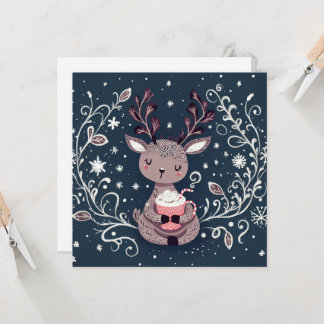 Warmste Wensen Knus Cacao Rudolph Kerstmis Kaart