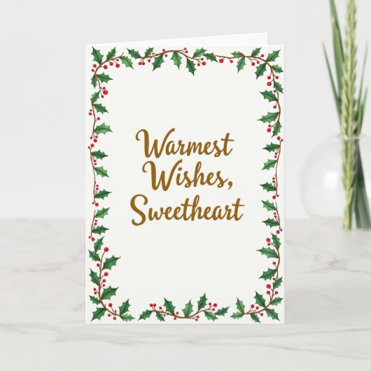 Warmste Wensen Liefste Kerstdag Hulst Kaart (Voorkant)