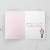 Warmste wensen met kerst in Parijs Eiffeltoren Roz Feestdagen Kaart (Binnen)