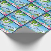 Warmste wensen met kerstavond van de paarse vogels cadeaupapier (Hoek)