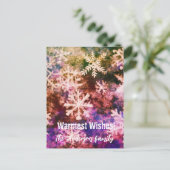 Warmste wensen met sneeuwvlokken feestdagenkaart (Staand voorkant)