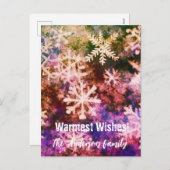 Warmste wensen met sneeuwvlokken feestdagenkaart (Voorkant / Achterkant)