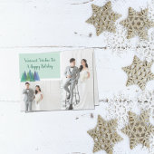 Warmste wensen Modern Blauwgroen | 2 Foto Vakantie Briefkaart