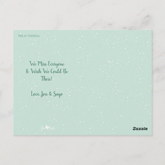 Warmste wensen Modern Blauwgroen | 2 Foto Vakantie Briefkaart (Achterkant)