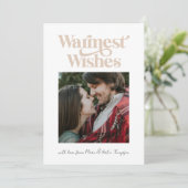 Warmste wensen moderne feestdag fotokaart feestdagenkaart (Staand voorkant)