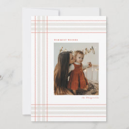 Warmste Wensen Moderne Vakantie Plaid Fotokaart Feestdagenkaart