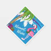 Warmste Wensen Palmbomen Flamingo Beach Kerst Servet (Hoek)