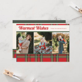 Warmste Wensen Plaid Fotokaart voor Kerstmis Kaart