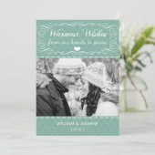 Warmste wensen Quatrefoil Blauwgroen kerstkaart (Staand voorkant)