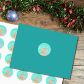 Warmste wensen - rendieren gepersonaliseerde stick ronde sticker