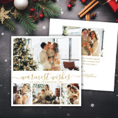 Warmste wensen Script 4 Photo Collage Kerstmis Feestdagenkaart