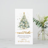 Warmste wensen script niet-foto kerstboom feestdagenkaart (Staand voorkant)