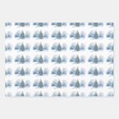 Warmste Wensen Sneeuw Bedekt Evergreen Tree Inpakpapier Vel (Voorkant)