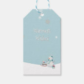 Warmste Wensen Sneeuwman Slee Gaven Persoonlijk Cadeaulabel (Voorkant)