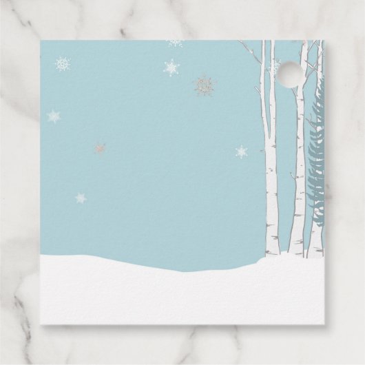 Warmste wensen Sneeuwman slee geschenken Bedankjes Labels (Achterkant)