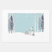 Warmste wensen Sneeuwman slee geschenken Inpakpapier Vel (Voorkant 3)