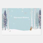 Warmste wensen Sneeuwman slee geschenken Inpakpapier Vel (Voorkant)