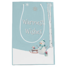 Warmste wensen Sneeuwman slee geschenken