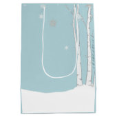 Warmste wensen Sneeuwman slee geschenken Medium Cadeauzakje (Achterkant)