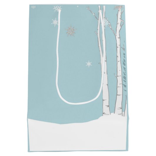 Warmste wensen Sneeuwman slee geschenken Medium Cadeauzakje (Achterkant)