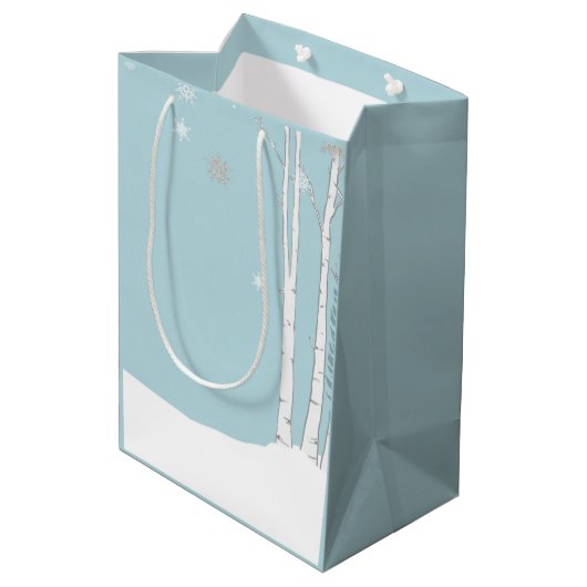 Warmste wensen Sneeuwman slee geschenken Medium Cadeauzakje (Achterkant Gekanteld)