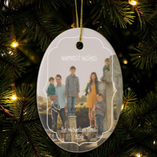 Warmste wensen Southern Geometric Lijst Christmas Keramisch Ornament