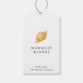 Warmste wensen strand moderne kerst cadeaulabel