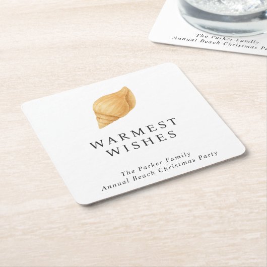 Warmste wensen strand moderne kerst kartonnen onderzetters (Schuin)