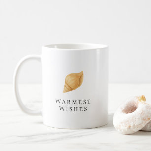 Warmste wensen strand moderne kerst koffiemok