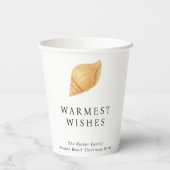 Warmste wensen strand moderne kerst papieren bekers (Achterkant)