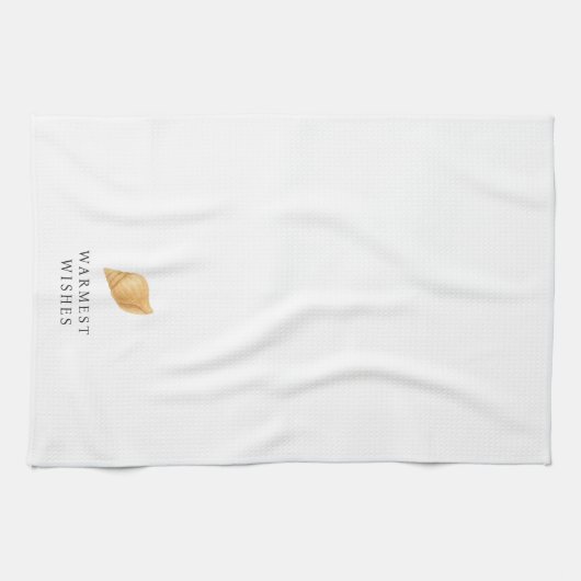 Warmste wensen strand moderne kerst theedoek (Horizontaal)