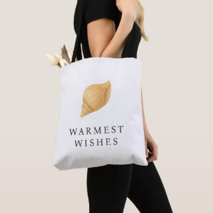 Warmste wensen strand moderne kerst tote bag
