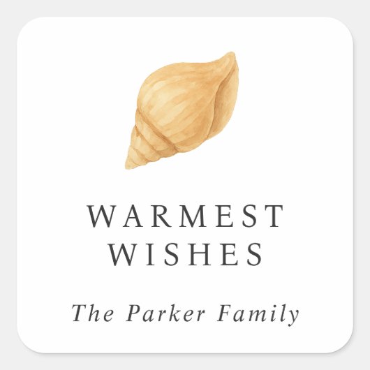 Warmste wensen strand moderne kerst vierkante sticker (Voorkant)