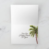 Warmste Wensen Tropische Palmbomen Strand Kerstmis Feestdagen Kaart (Binnen)
