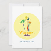 Warmste wensen tropische palmboom kerst feestdagenkaart (Voorkant)