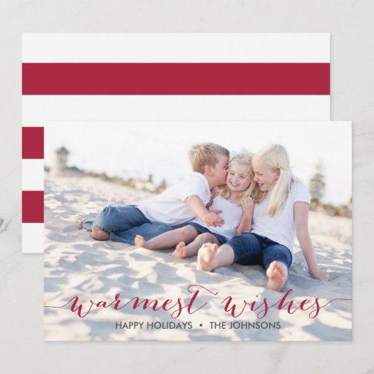 Warmste wensen | Vakantieknopkaart Feestdagenkaart (Voorkant / Achterkant)