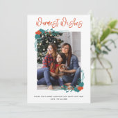 Warmste wensen voor familie met kerstfeest feestdagenkaart (Staand voorkant)