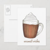 Warmste Wensen Warme Chocolade Cacao Winter Ansich Feestdagenkaart (Voorkant / Achterkant)