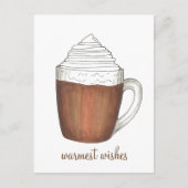Warmste Wensen Warme Chocolade Cacao Winter Ansich Feestdagenkaart (Voorkant)