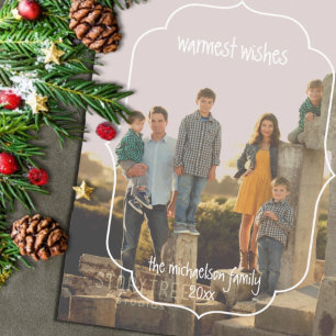 Warmste Wensen Zuidelijke Geometrische Frame Kerst Feestdagenkaart